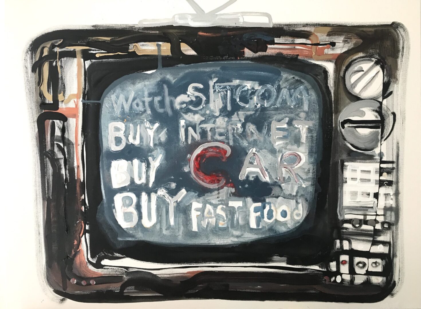 A painting of a television set