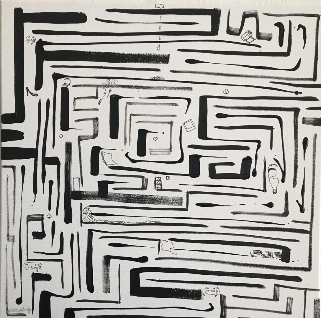 Beautiful oil painting of a maze