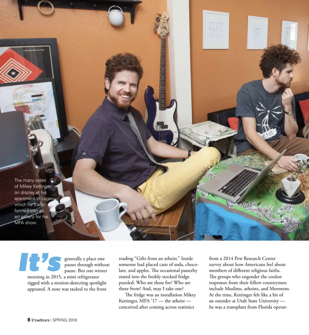 Magazine page pic of artists sitting with guitars